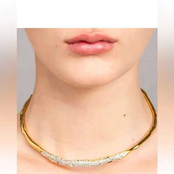 🎁ALEXIS BITTAR Solanales Gold Crystal Collar Necklace last 1 - Picture 2 of 9